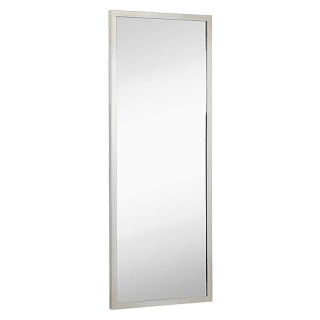 Hamilton Hills 18x48 inch Polished Silver Metal Frame Full Length Mirror | Commercial Industrial Contemporary Rectangle Mirrors | Wall Mounted Mirror for Bathroom Vanity | Hangs Horizontal & Vertical