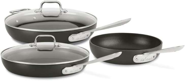 All-Clad HA1 Hard Anodized Nonstick Fry Pan Set – 3-Piece Cookware, 8