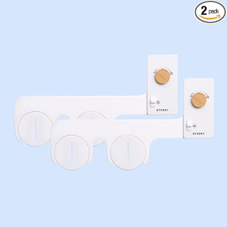 TUSHY Classic 3.0 Bidet Toilet Seat Attachment (Self Cleaning Water Sprayer, Adjustable Pressure Nozzle, Angle Control, Easy Install), White/Bamboo 2-Pack