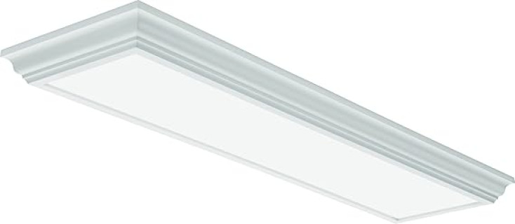 Lithonia Lighting Cambridge 4 Foot LED Kitchen Light Fixture, Linear Flush Mount Ceiling Light Fixture, 4000K Cool White, 3300 Lumens, 120 Volts, 39 Watts, Damp Listed, White (FMFL 30840 CAML WH)