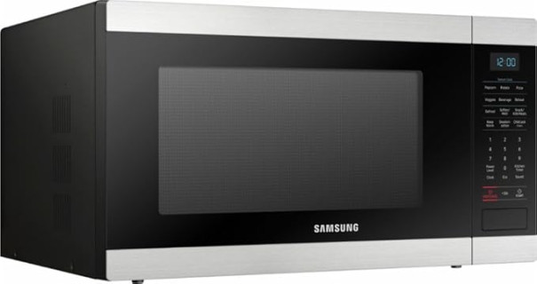 Samsung MS19M8000AS/AA Large Capacity Countertop Microwave Oven with Sensor and Ceramic Enamel Interior, Stainless Steel