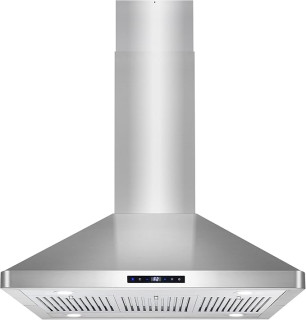 COSMO COS-63ISS90 Island Range Hood with 3-Speed Fan, 380 CFM, Permanent Filters, LED Lights, Soft Touch Controls, Ducted Kitchen Vent Hood Extractor, 36 inch, Stainless Steel