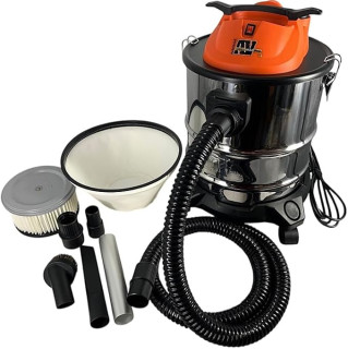 Pellethead Ash Vault Pro Vacuum - 5-Gallon - 10-Amp Power - Heat Resistant Dual Filtration System - 10' Cord - 7' Metal Lined Hose - Tool Attachments - 5 Year Warranty