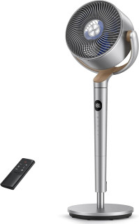 Dreo Standing Fan, 120°+120°Omni-directional Oscillating Fan For Bedroom, 85 ft Circulator With Remote, DC Motor Quiet Pedestal Fans, Adjustable Height, 8 Speeds, 3 Modes, 8H Timer, Home, PolyFan 502