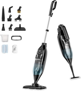 12-in-1 Steam Mop, Steam Cleaner for Home with Handheld Detachable Floor Steamer for Cleaning Hardwood, Windows, Tiles Grout, Furniture, Carpet with Washable Microfiber Pads, Whole Home Use