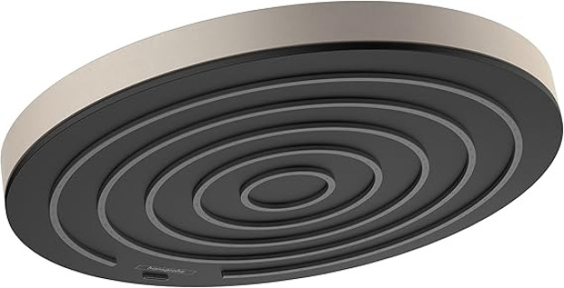 hansgrohe Pulsify S 10-inch Modern Showerhead 1-Spray PowderRain with QuickClean in Brushed Nickel, 24142821