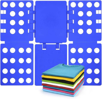 t Shirt Folder Clothes Folding Board Plastic Laundry Folder Home Storage Tool for Adults and Children, Blue