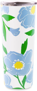 kate spade new york large Insulated Coffee Cup with Lid, Double Walled Stainless Steel Mug, 24oz Coffee Tumbler, Sunshine Floral