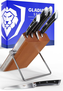 Dalstrong Knife Block Set - 5 Piece - Gladiator Series - with Modular, Multi-Level Block - German High Carbon Steel - Premium ABS Black Handles - NSF Certified