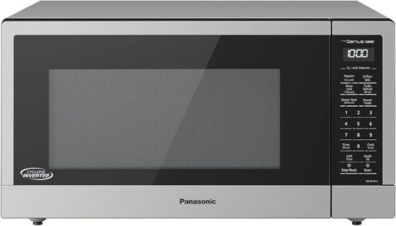 Panasonic NN-SN76LS 1.6 cu.ft Cyclonic Inverter Countertop Microwave Oven 1250Watt Power with Genius Sensor Cooking, 19.44