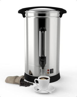110 Cup Commercial Coffee Urn, 16L/4.2Gallon Double-wall Commercial Coffee Maker For Party Buffet Church Catering Wedding,Hot Coffee Beverage Dispenser,Hot Water Urn
