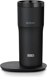 Ember Stainless Steel Temperature Control Travel Mug 2, 12 Oz, App-Controlled Heated Coffee Mug with 3-Hour Battery Life and Improved Design, Black