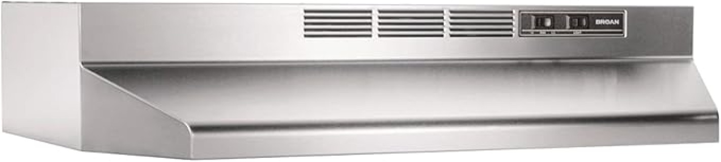 Broan-NuTone 413004 Non-Ducted Ductless Range Hood with Lights Exhaust Fan for Under Cabinet, 30-Inch, Stainless Steel