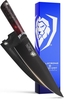 Dalstrong Chef Knife - 8 inch - Spartan Ghost Series - American Forged S35VN Powdered Steel Kitchen Knife - Maple & Red Resin Handle - Razor Sharp Cooking Knife