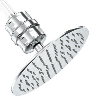 HammerHead Showers® All Metal Shower Head Filter with 8 Inch Rainfall Shower Head, 1.75 GPM Low Flow Shower Head – Universal Shower Filter, Removes Chlorine and Heavy Metals, Chrome