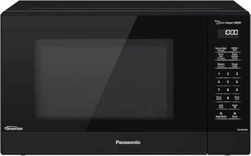 Panasonic NN-SN65KB Microwave Oven with Inverter Technology 1200W, 1.2 cu.ft. Small Genius Sensor One-Touch Cooking, Popcorn Button, Turbo Defrost-NN-SN65KB (Black)