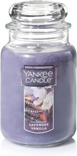 Yankee Candle Lavender Vanilla Scented, Classic 22oz Large Jar Single Wick Candle with Over 110 Hours of Burn Time. Perfect for Relaxing Evenings, Events, and Gifting