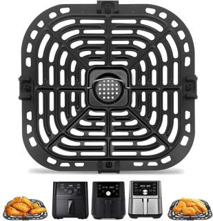 Air Fryer Grill Plate for Instant Pot Vortex Plus 6 in 1 6 QT Gourmia GAF735 6 QT Air Fryer, Accessories Replacement Tray Rack Parts Grill Pan Crisper Plate, Dishwasher Safe