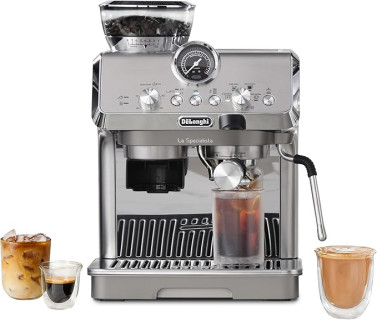 De'Longhi La Specialista Arte Evo Espresso Machine with Cold Brew, Manual Milk Frother, Barista Kit for Latte, Cappuccino, Built-in Grinder, EC9255M