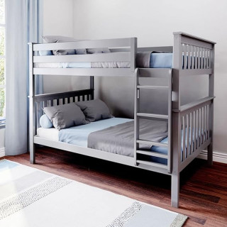 Max & Lily Full Over Full Bunk Bed with Ladder, Solid Wood Platform Bed Frame for Kids, 14