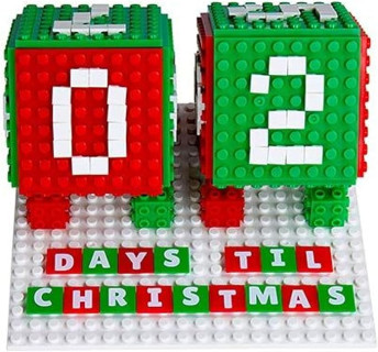 Strictly Briks Compatible with LEGO 24 Day Countdown Advent Calendar Set, 713 Pieces, Baseplates, 1x1 Pixels, 3D Briks and AlphaBriks, Holiday Decorations, STEM Toy Set