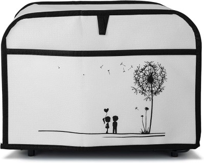 kwmobile Cover Compatible with 2 Slice Toaster - Cover for Toaster - Dandelion Love Black/White