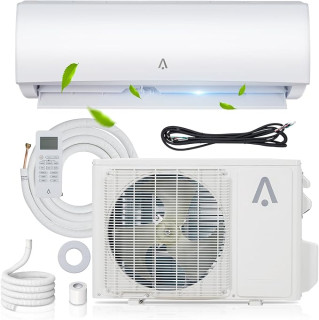 19 Seer2 Split Air Conditioner, 12,000 Btus Mini Split Ac/Heating System, Inverter Ductless Air Conditioner w/Alexa, Heat Pump & Installation Kit, Wall Mounted Ac Unit Cools Room Up to 750 Sq.Ft, 230V