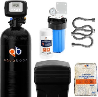 Aquaboon SoftGuard 64,000 Grain Home Water Softener Systems - Whole House Water Softener Systems for Clean, Soft Water, Protects Pipes & Appliances, Easy Installation & Maintenance
