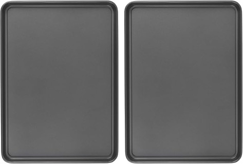 GoodCook Everday Nonstick Carbon Steel 15” x 21” Baking Sheet Set, 2 Pack – Extra-Large Carbon Steel Cooking Pans, Bakeware Set, Cookie Sheets for Baking, Oven Pan Set