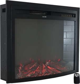 Sunnydaze Cozy Warmth Indoor Electric Fireplace Insert - Fake Fireplace Heater with 9 Color Options - 28-Inch