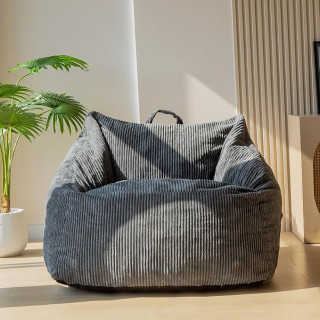 MAXYOYO Bean Bag Chair, Floor Sofa with Handle, Bean Bag Chairs for Adults and Kids, Teens Living Room Bean Bag, Accent Sofa Chair with Pocket for Gaming Reading Relaxing