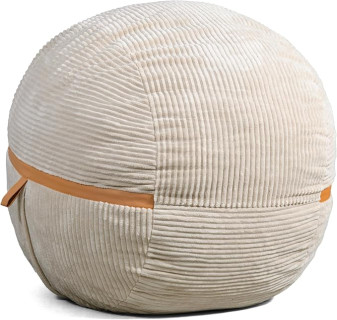 Big Joe Fuf Large Foam Filled Bean Bag Chair with Removable Cover, Vanilla Latte, Corded Plush, 4 feet Big