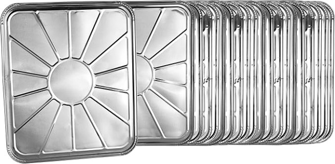 Plasticpro Disposable Foil oven liner Reusable Oven Drip Pan - Tray for Cooking and Baking Pack of 20